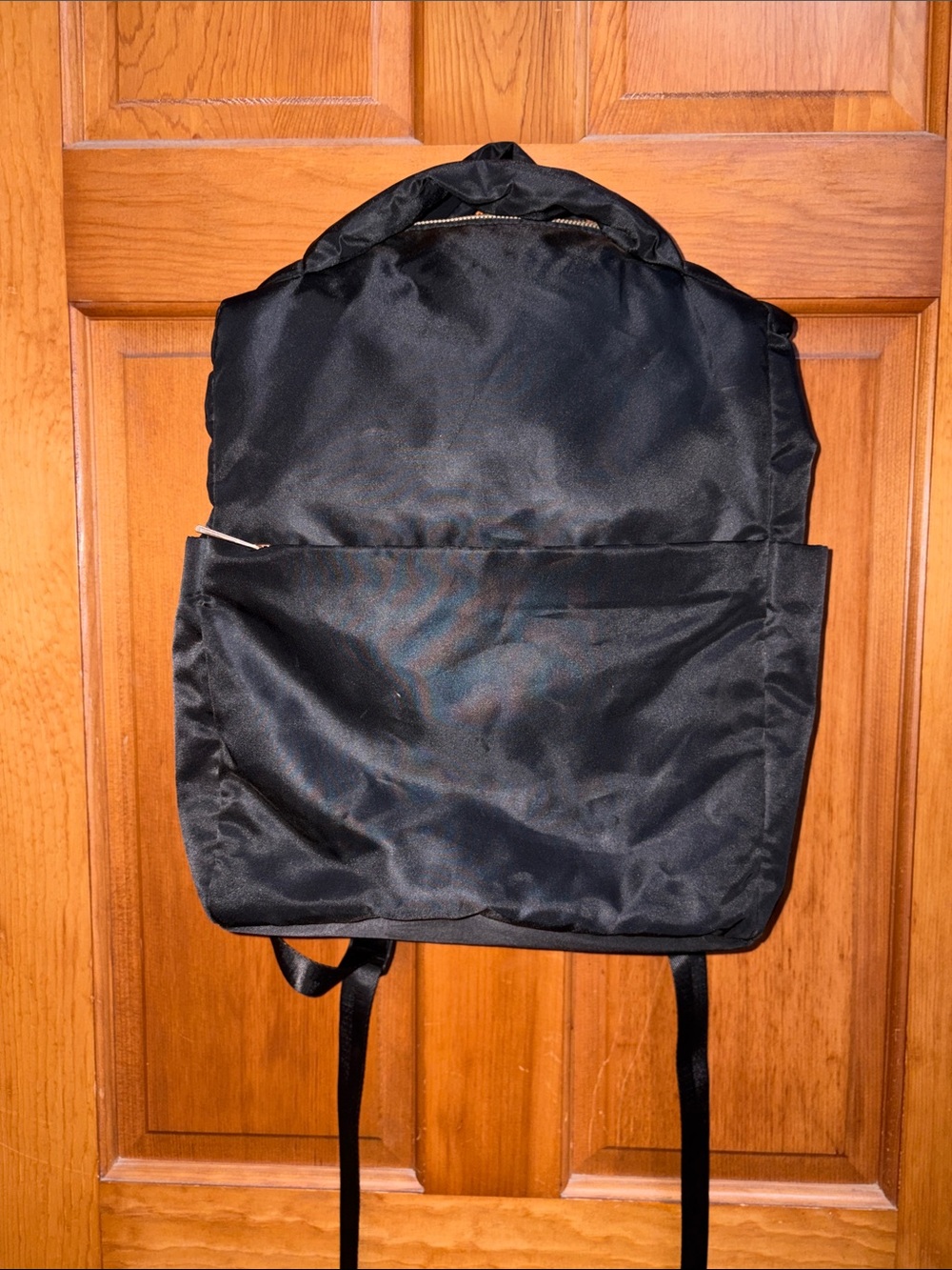a new day Black Nylon Backpack with Front Pocket